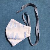 mondkapje met all over lalaland print | roze-denim | wasbaar | handgemaakt