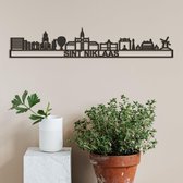 Skyline Sint Niklaas zwart mdf (hout) - 60cm - City Shapes wanddecoratie