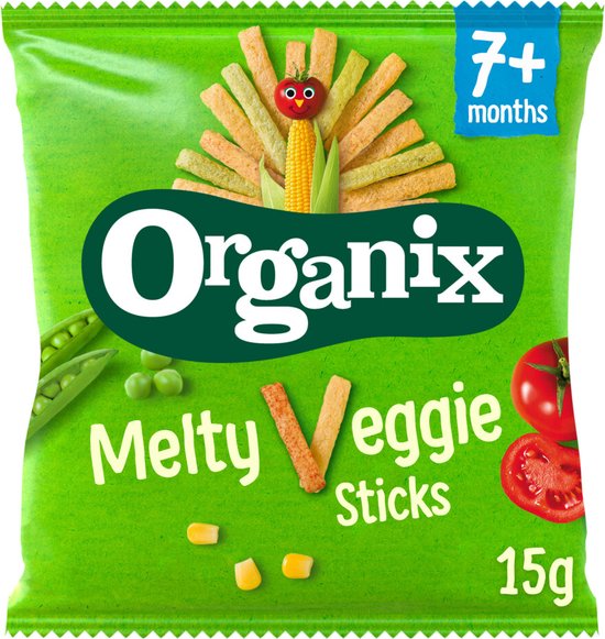 Organix Baby Knabbels 7+ m Groentesticks 15 gr - 8x 15 gr - Voordeelverpakking van Organix — afbeelding 2