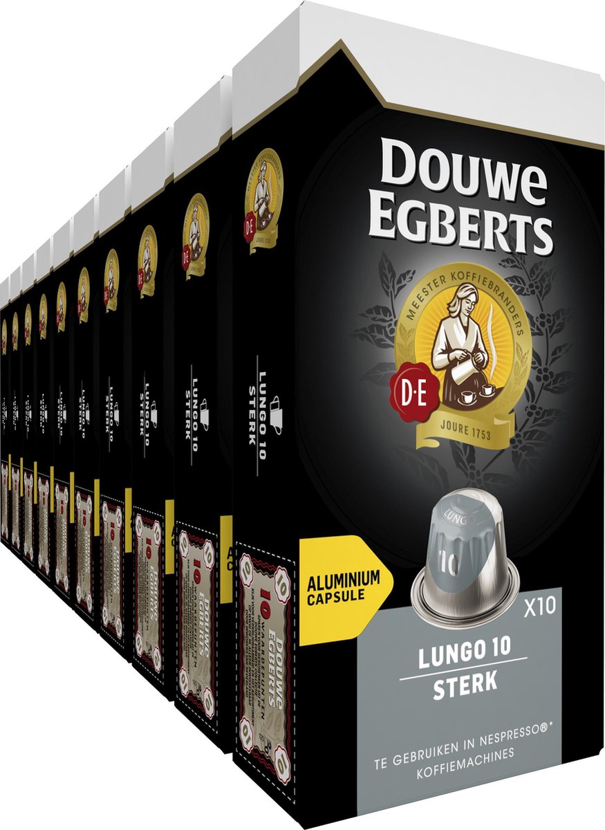 Douwe Egberts Lungo Extra Intens Koffiecups - 10 x 10 cups - 100 koffiecups