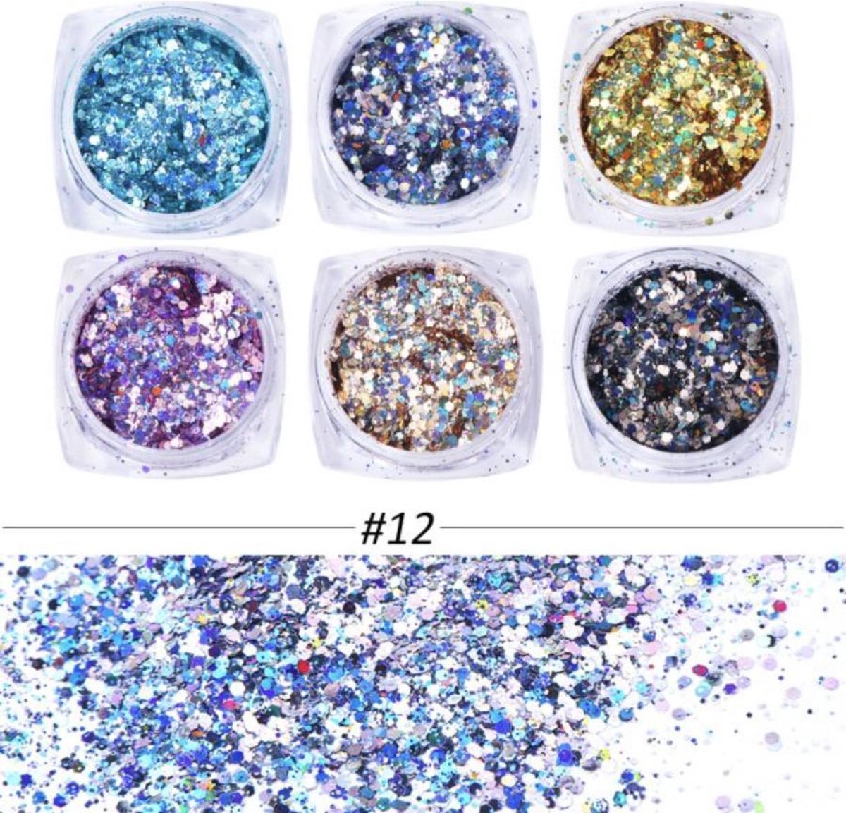 Goedkoopste GUAPÀ - Nagel Glitter Poeder Nail Art Set Diverse Kleuren - 6 Stuks