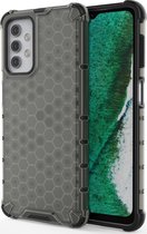 Samsung Galaxy A32 5G Hoesje - Mobigear - Honeycomb Serie - Hard Kunststof Backcover - Zwart - Hoesje Geschikt Voor Samsung Galaxy A32 5G