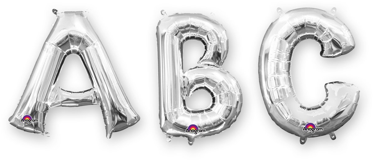 Vegaoo - Zilverkleurige aluminium letter ballon 32cm