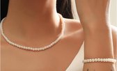 Parel look a like sieraden set | ketting & armband