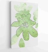 Botanical wall art vector set. Earth tone boho foliage line art drawing with abstract shape. 2 - Moderne schilderijen – Vertical – 1877887408 - 50*40 Vertical