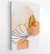 Golden lotus and abstract wall arts vector collection. 1 - Moderne schilderijen – Vertical – 1875718870 - 80*60 Vertical