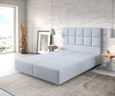 Boxspring-frame Dream-Fine vlak weefsel pastelblauw 140x200