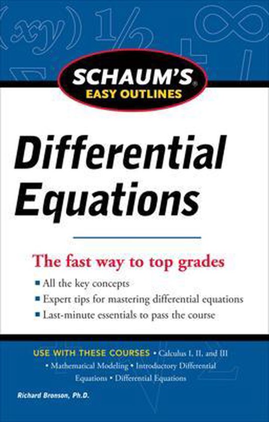 Schaums Easy Outline Of Differential Equations Revised Edition Richard Bronson 3393