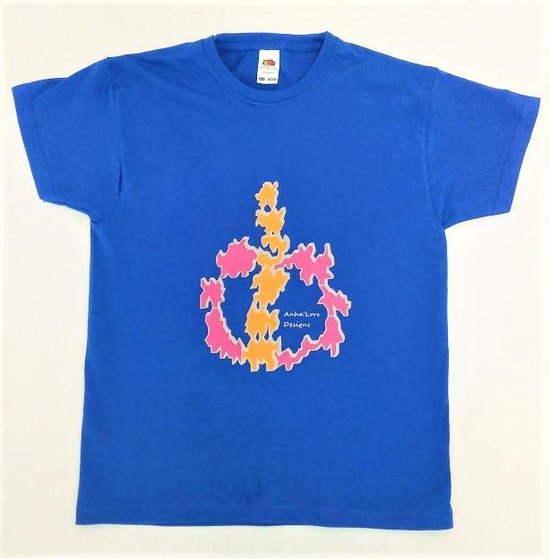 Anha'Lore Designs - Tribal - T-shirt - Koningsblauw - 9/11j (140)