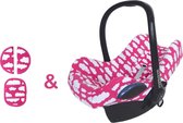 Wallabiezzz Maxi Cosi Hoes met Gordelbeschermer - Set - Geschikt voor Cabriofix, Pebble, Citi en meer - Baby Cadeau - Autostoel - Roze