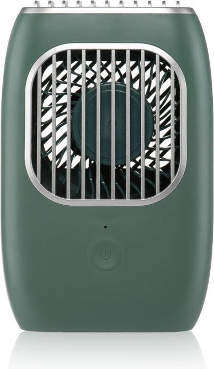 Oplaadbare mini-ventilator met riem om de nek te hangen, altijd een frisse bries bij u! (Groen) 2in1-USB Oplaadbaar,Inclusief Oplaadbare Batterij-2000mAh