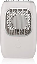 Oplaadbare mini-ventilator met riem om de nek te hangen, altijd een frisse bries bij u! (WIT) 2in1-USB Oplaadbaar,Inclusief Oplaadbare Batterij-2000mAh