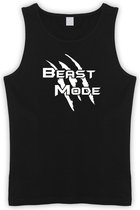 Zwarte Tanktop met  " Beast Mode " print Wit size L