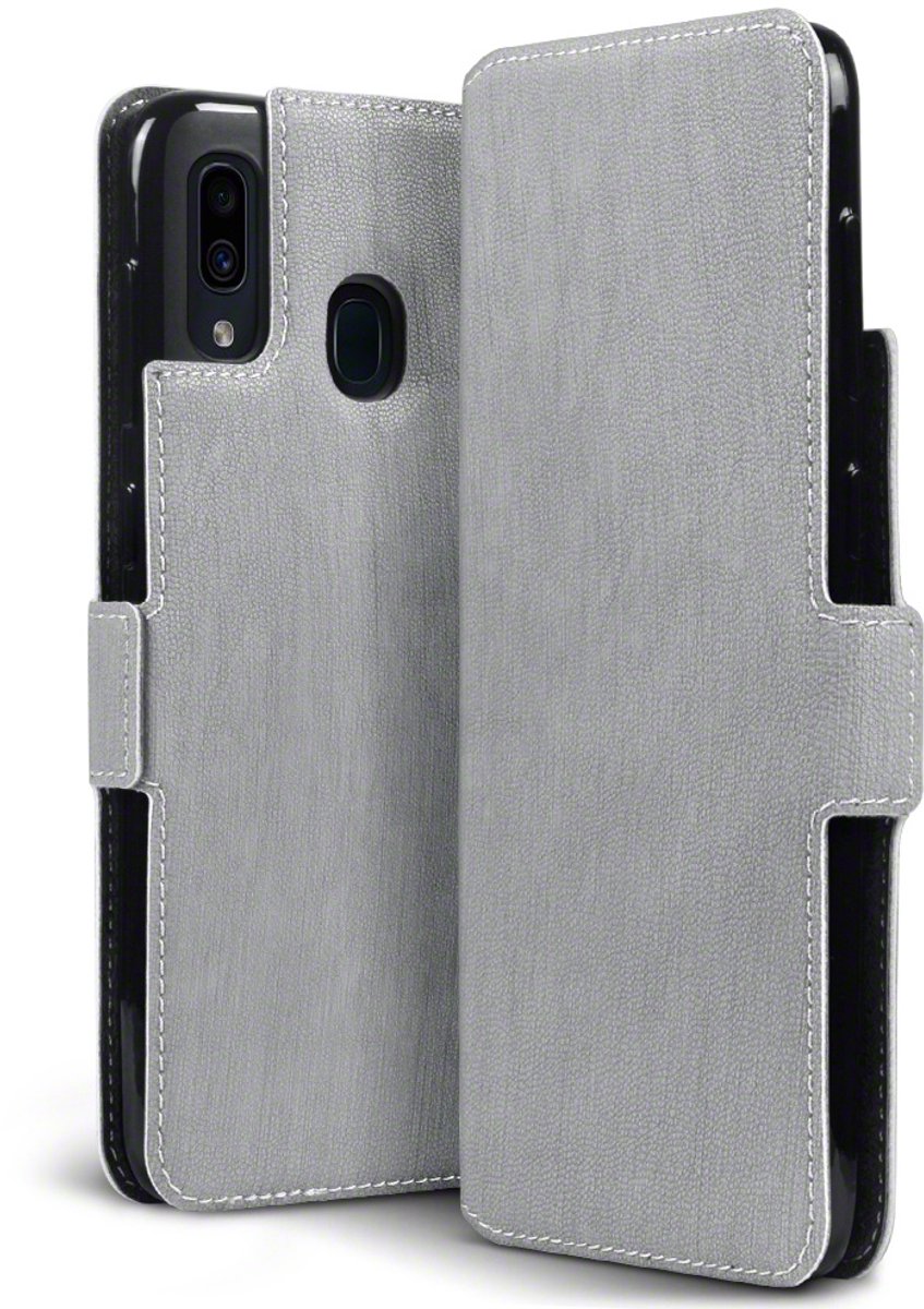 Qubits - slim wallet hoes - Geschikt voor Samsung Galaxy A30 - Grijs