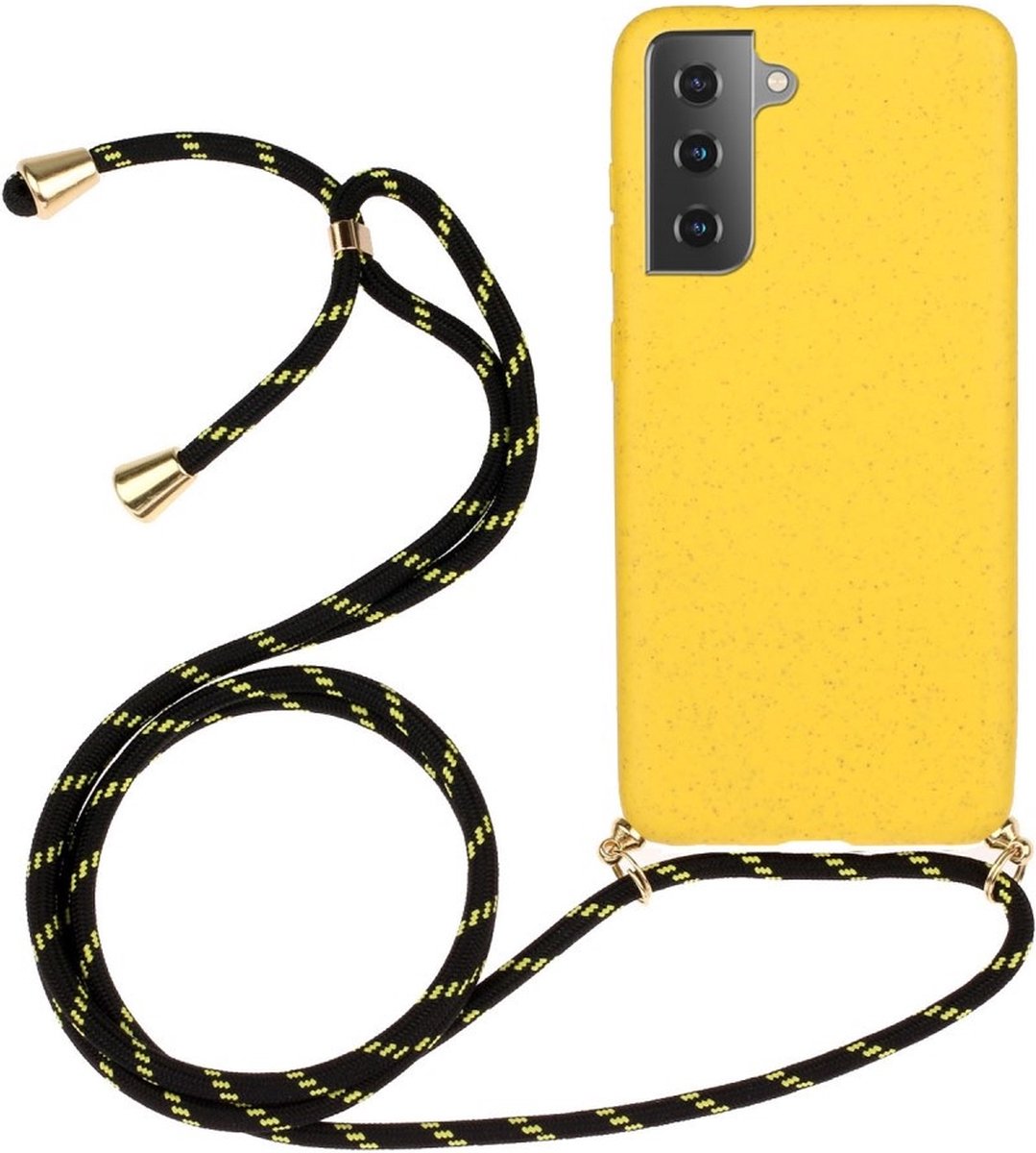 Lunso - Backcover hoes met koord - Geschikt voor Samsung Galaxy S21 Plus / S21+- Geel