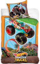 Hot Wheels Dekbedovertrek Monster Trucks - Eenpersoons - 140 x 200 cm - Katoen