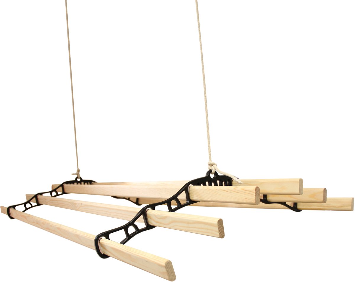 Droogrek Ophangbaar - Zwart - 1.4 meter - plafond wasrek