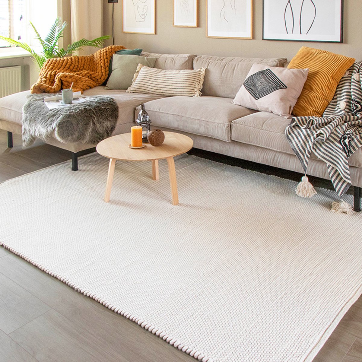 NATURL. Wollen vloerkleed - Wise Wit No. 001 - 140x200cm