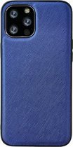 iPhone 12 Pro Max Back Cover Hoesje - Stof Patroon - Siliconen - Backcover - Apple iPhone 12 Pro Max - Blauw