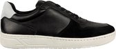 Mistral - Heren Sneakers - Leer - Lugano Primo - ZWART/grijs/grijs - maat 44