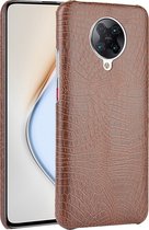 POCO F2 Pro Hoesje - Mobigear - Croco Serie - Hard Kunststof Backcover - Bruin - Hoesje Geschikt Voor POCO F2 Pro