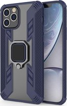 Apple iPhone 12 Pro Hoesje - Mobigear - Armor Ring Serie - Hard Kunststof Backcover - Blauw - Hoesje Geschikt Voor Apple iPhone 12 Pro