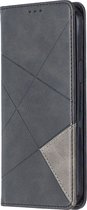 Apple iPhone 12 Pro Max Hoesje - Mobigear - Rhombus Slim Serie - Kunstlederen Bookcase - Zwart - Hoesje Geschikt Voor Apple iPhone 12 Pro Max