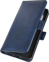 Motorola Edge Plus Hoesje - Mobigear - Slim Magnet Serie - Kunstlederen Bookcase - Blauw - Hoesje Geschikt Voor Motorola Edge Plus