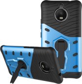 Motorola Moto E4 Plus Hoesje - Mobigear - Grip Stand Serie - Hard Kunststof Backcover - Blauw - Hoesje Geschikt Voor Motorola Moto E4 Plus