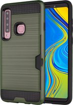 Mobigear Brushed Card Hardcase Hoesje - Geschikt voor Samsung Galaxy A9 (2018) - Army Green