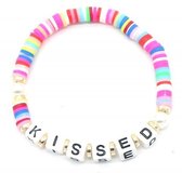 Dielay - Armband Dames - Kralen - Kissed - Elastisch Bandje - Multicolor