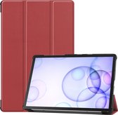 Samsung Galaxy Tab S6 Hoes - Mobigear - Tri-Fold Serie - Kunstlederen Bookcase - Bordeaux Rood - Hoes Geschikt Voor Samsung Galaxy Tab S6