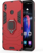 Honor 8X Hoesje - Mobigear - Armor Ring Serie - Hard Kunststof Backcover - Rood - Hoesje Geschikt Voor Honor 8X