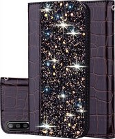 Xiaomi Mi A3 Hoesje - Mobigear - Croco Glitter Serie - Kunstlederen Bookcase - Zwart - Hoesje Geschikt Voor Xiaomi Mi A3