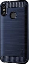 HTC U12 Life Hoesje - Mobigear - Brushed Serie - TPU Backcover - Blauw - Hoesje Geschikt Voor HTC U12 Life