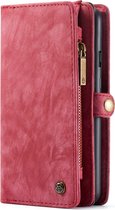 OnePlus 7 Pro Hoesje - Caseme - Luxe Wallet Serie - Kunstlederen Bookcase / 2in1 Case - Rood - Hoesje Geschikt Voor OnePlus 7 Pro