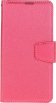 Huawei Nova 5T Hoesje - Mobigear - Silk Serie - Kunstlederen Bookcase - Magenta - Hoesje Geschikt Voor Huawei Nova 5T