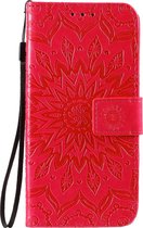 Mobigear Telefoonhoesje geschikt voor Samsung Galaxy S20 Hoesje | Mobigear Mandala Bookcase Portemonnee | Pasjeshouder voor 2 Pasjes | Telefoonhoesje voor Pinpas / OV Kaart / Rijbewijs - Rood
