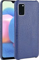 Samsung Galaxy A41 Hoesje - Mobigear - Croco Serie - Hard Kunststof Backcover - Blauw - Hoesje Geschikt Voor Samsung Galaxy A41