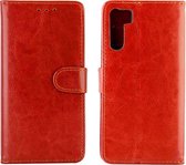 Mobigear Telefoonhoesje geschikt voor OPPO A91 Hoesje | Mobigear Wallet Bookcase Portemonnee | Pasjeshouder voor 3 Pasjes | Telefoonhoesje voor Pinpas / OV Kaart / Rijbewijs - Bruin