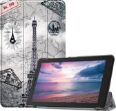 Lenovo Tab E8 Hoes - Mobigear - Tri-Fold Serie - Kunstlederen Bookcase - Eiffel Tower - Hoes Geschikt Voor Lenovo Tab E8