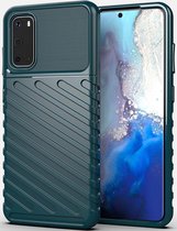 Samsung Galaxy S20 Hoesje - Mobigear - Groove Serie - TPU Backcover - Groen - Hoesje Geschikt Voor Samsung Galaxy S20