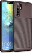 OPPO A91 Hoesje - Mobigear - Racing Serie - TPU Backcover - Bruin - Hoesje Geschikt Voor OPPO A91