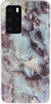 Huawei P40 Hoesje - Mobigear - Marble Serie - TPU Backcover - Grijs - Hoesje Geschikt Voor Huawei P40