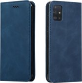 Samsung Galaxy A51 Hoesje - Mobigear - Retro Slim Serie - Kunstlederen Bookcase - Blauw - Hoesje Geschikt Voor Samsung Galaxy A51