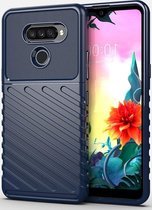 LG K50s Hoesje - Mobigear - Groove Serie - TPU Backcover - Blauw - Hoesje Geschikt Voor LG K50s