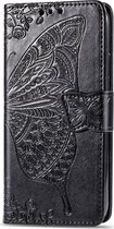 OnePlus 7T Pro Hoesje - Mobigear - Butterfly Serie - Kunstlederen Bookcase - Zwart - Hoesje Geschikt Voor OnePlus 7T Pro