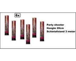 6x Party popper multi 20 cm - shooter confetti carnaval thema feest festival apres ski party