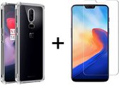 OnePlus 6 hoesje shock proof case transparant hoesjes cover hoes - 1x OnePlus 6 screenprotector