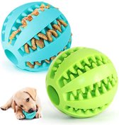 Hondenspeelgoed | Speelballen | 2 Stuks | Slow Feeder | Tandreiniging | Intelligentie | Groen & Blauw | Rubber